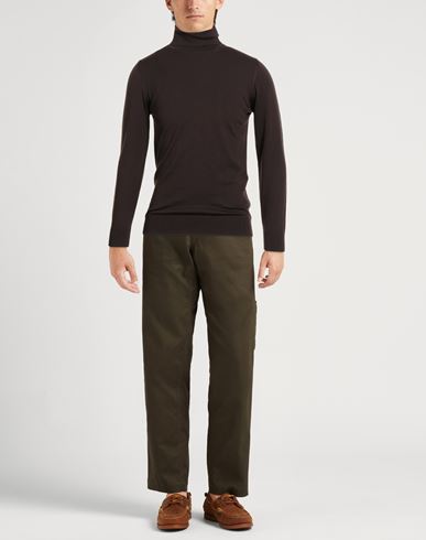 Man Turtleneck Dark brown Size 38 Merino Wool