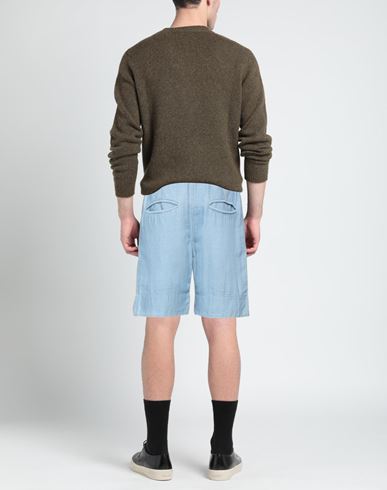 Man Denim shorts Blue Size L Cotton, Linen