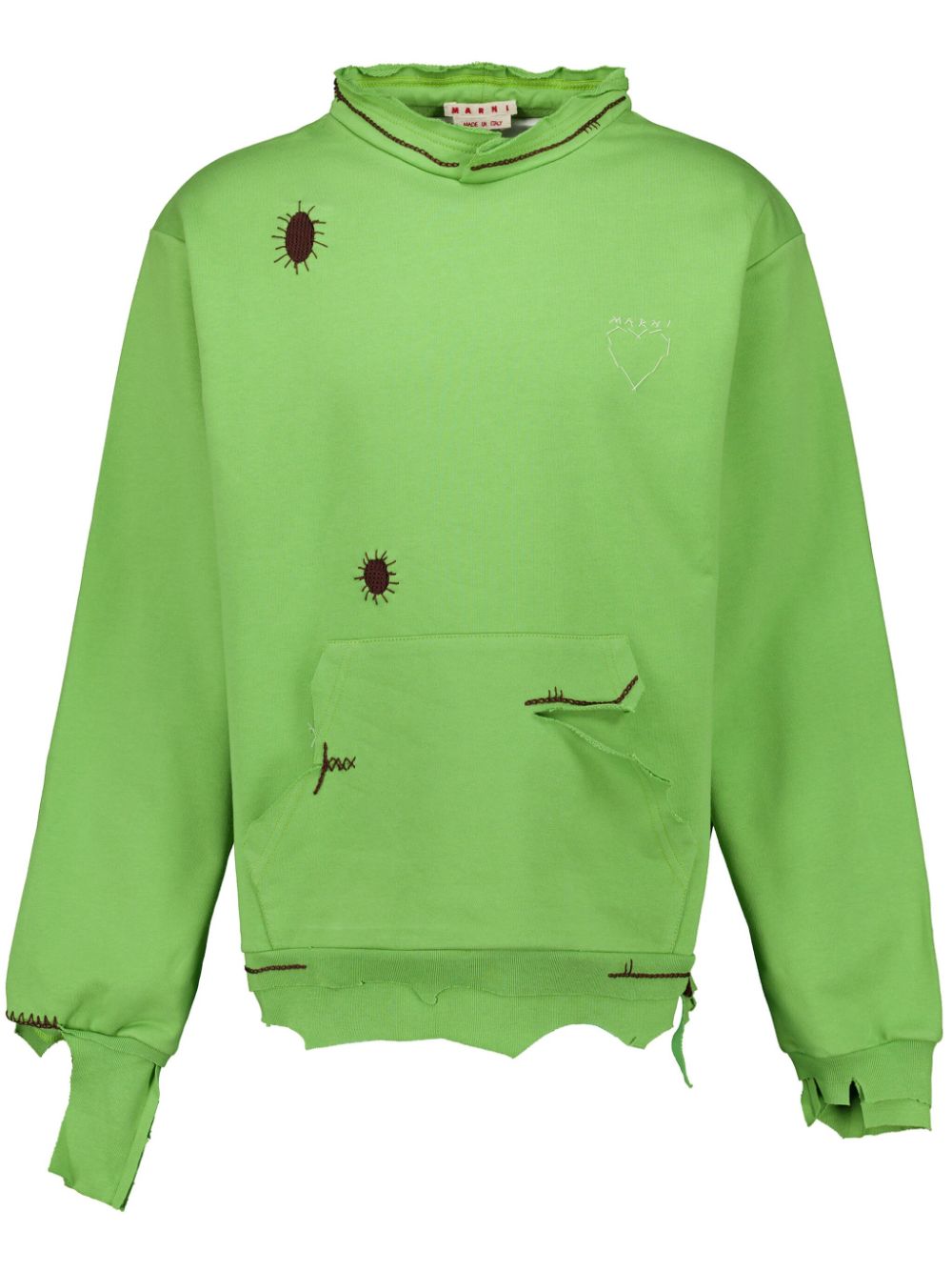 Embroidered distressed sweatshirt - Green