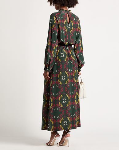 Woman Maxi dress Dark green Size L Silk