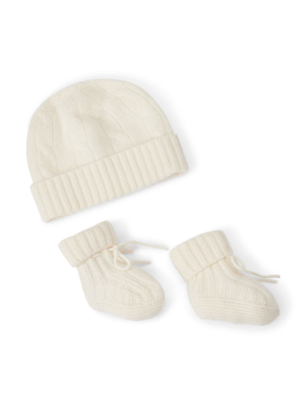 Cashmere beanie set - White