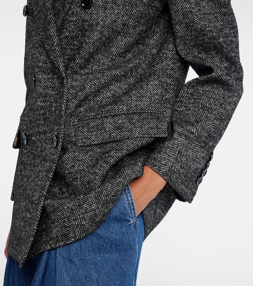 Double-breasted wool-blend jacket
