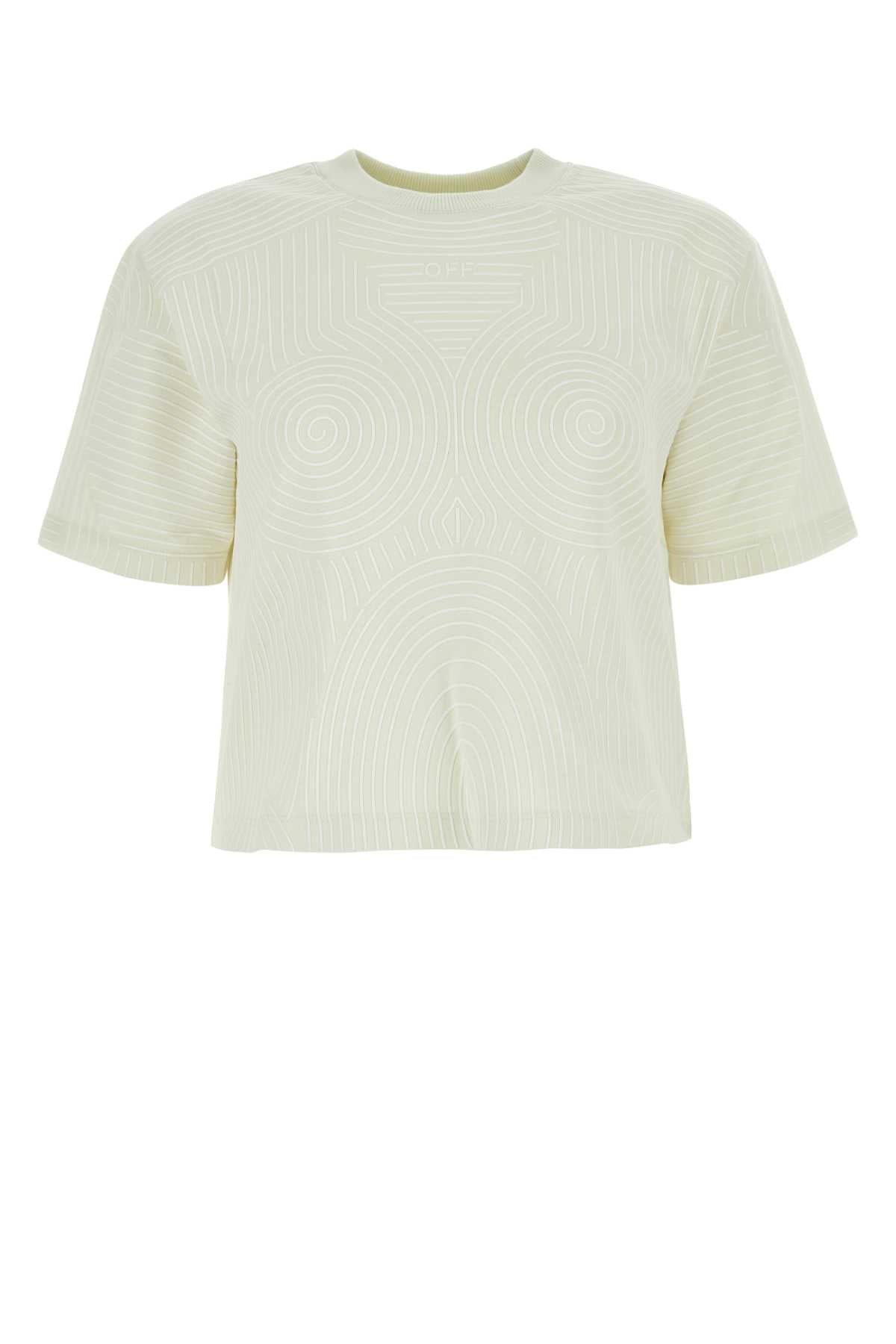 Logo Jacquard Cotton T-Shirt — White