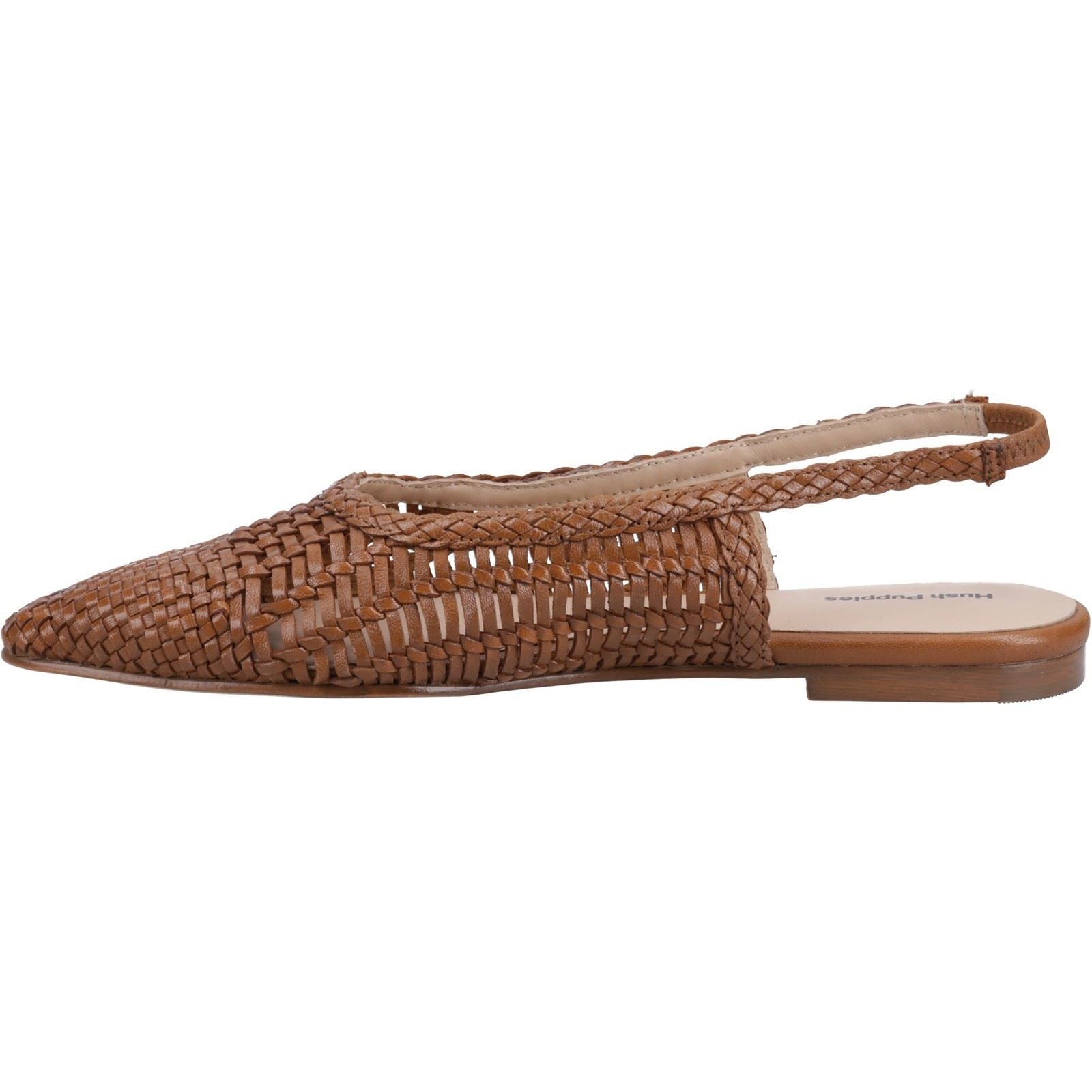 Hush Puppies Dalia Woven Leather Women's Tan Flat