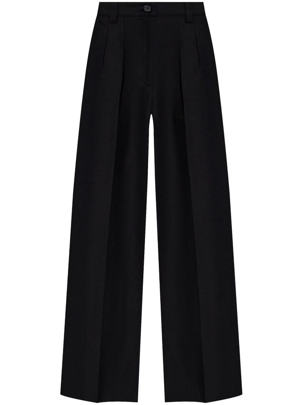 Straight Cotton Trousers - Black