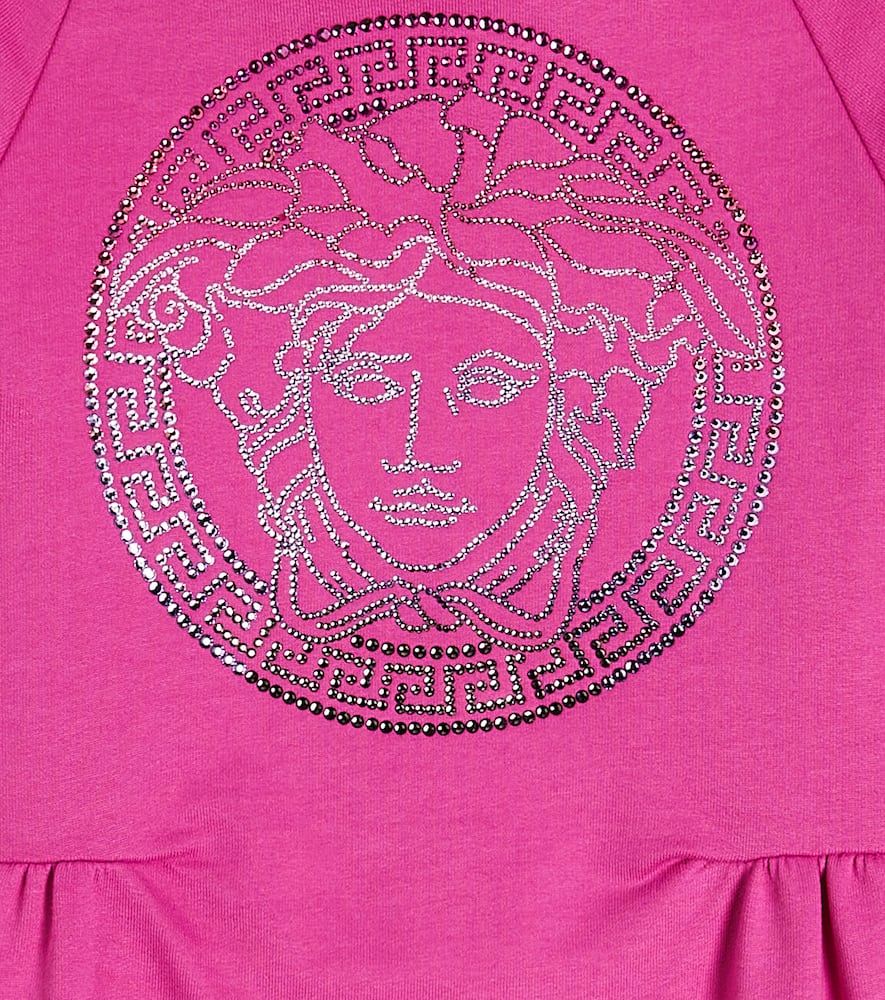 Versace Kids Embellished cotton sweater dress