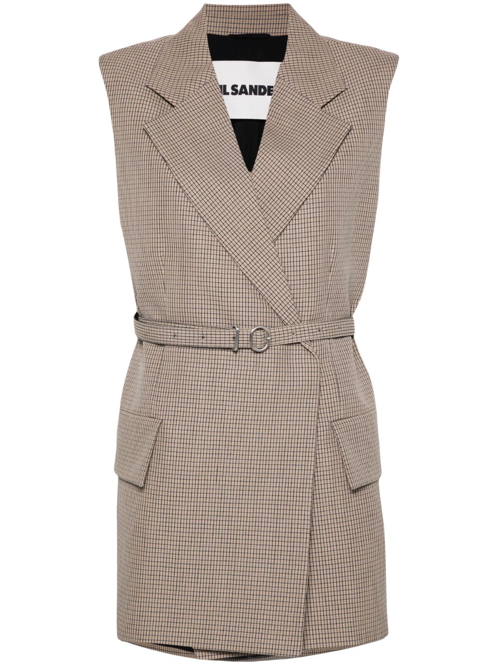 Checked vest - Brown