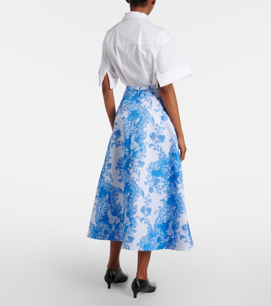 Hallie floral taffeta maxi skirt