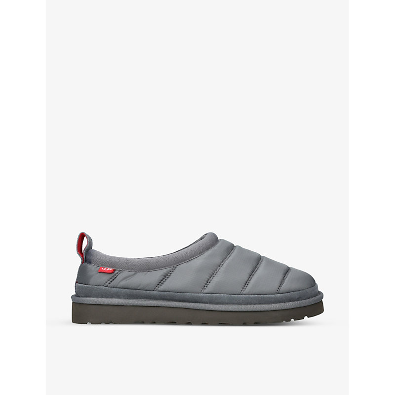 Mens Grey/dark Tasman Lta Padded Recycled-polyester Mules