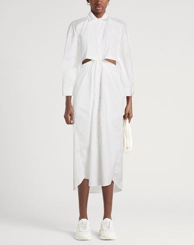 Woman Maxi dress White Size L Cotton