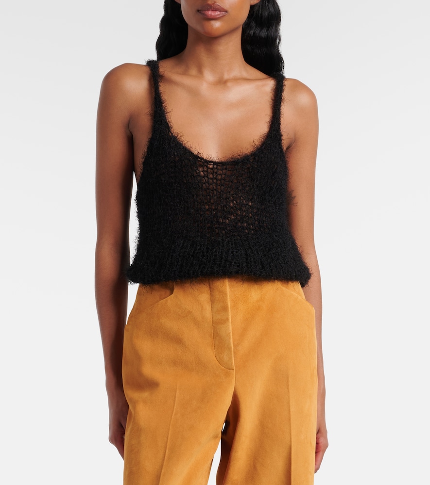 Nur open-knit silk and cashmere tank top