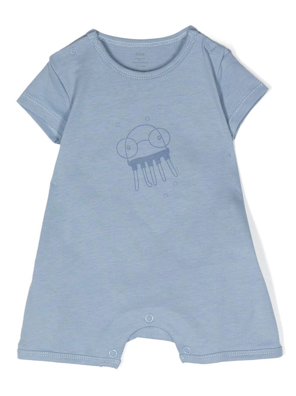 Octopus-print cotton romper - Blue