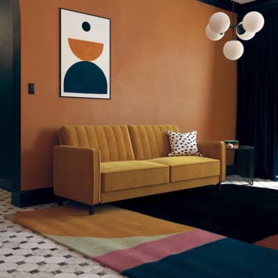 Atwater Living Lenna Tufted Futon, Mustard