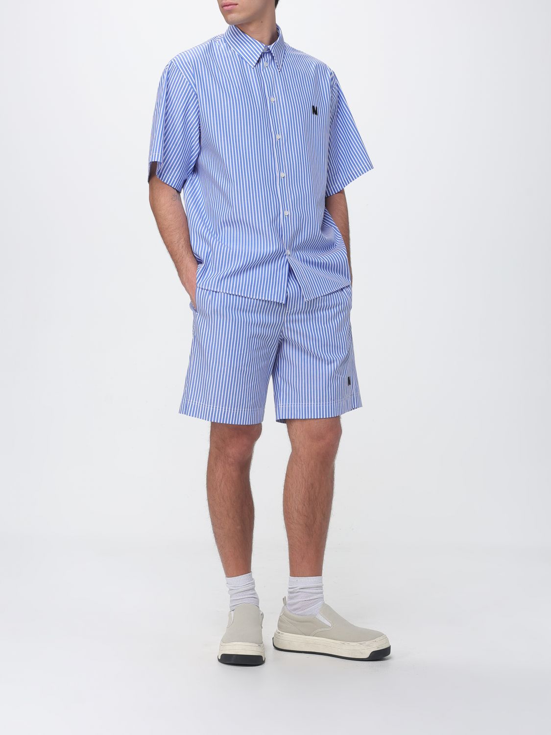 Shirt Men color Gnawed Blue