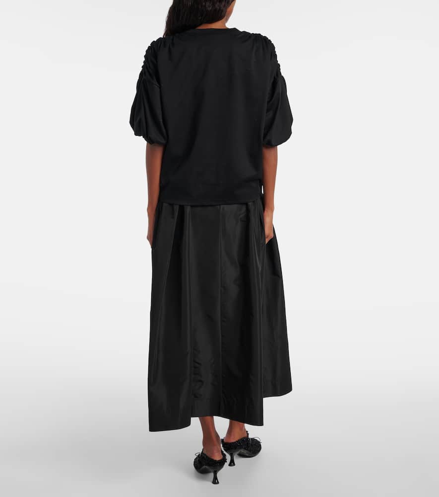 Gathered cotton jersey T-shirt
