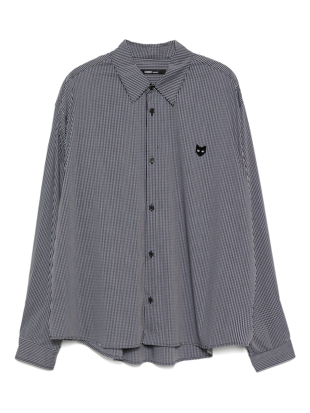 ZZERO BY SONGZIO curved-cut cropped shirt - Black