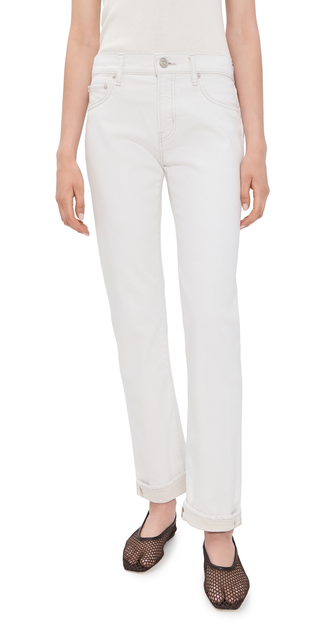 Slim Straight Jeans White