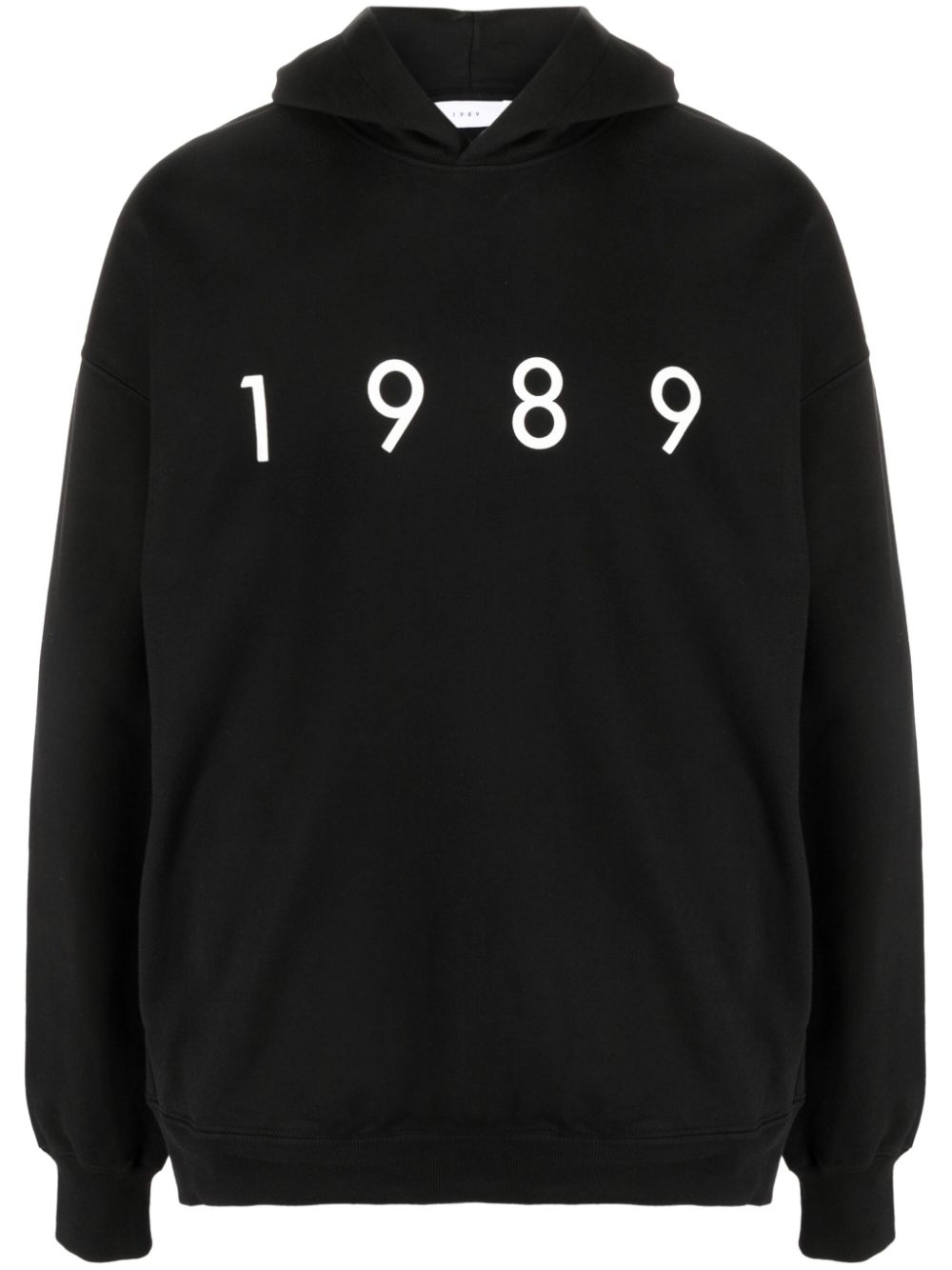 Logo-print cotton hoodie - Black