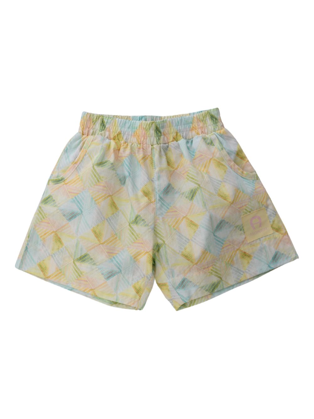 Pastel check print shorts - Yellow