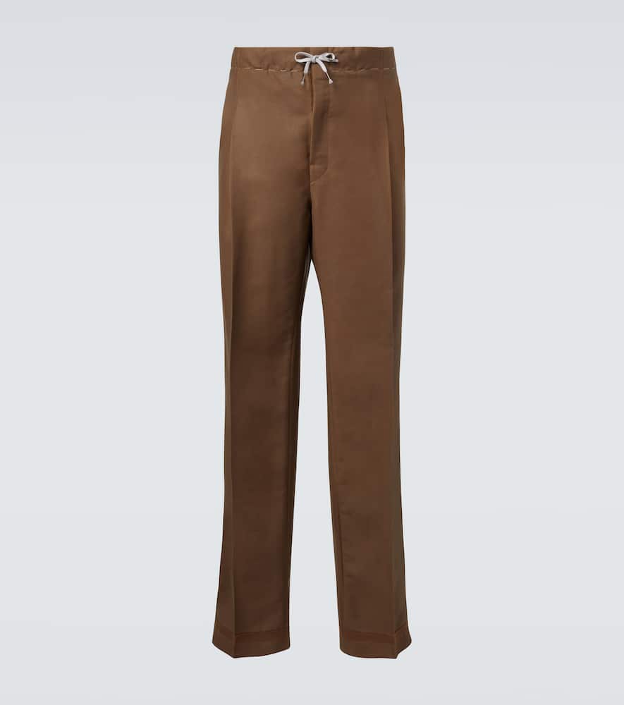 Mohair and wool straight pants