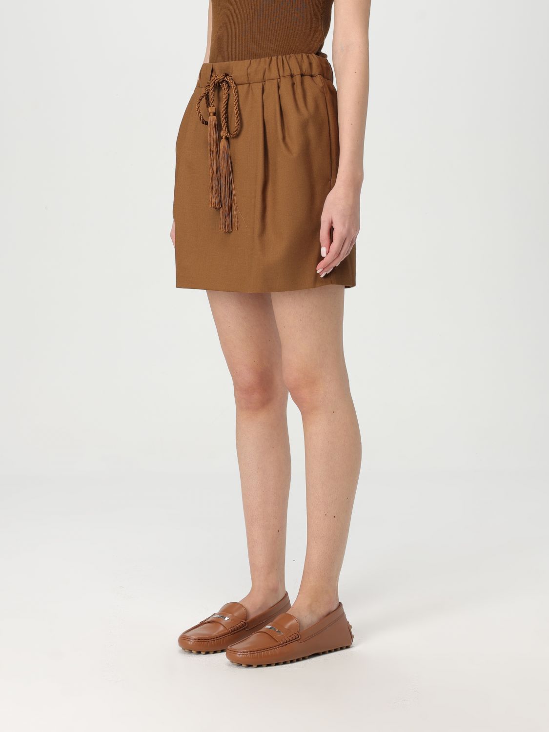Skirt Woman color Leather