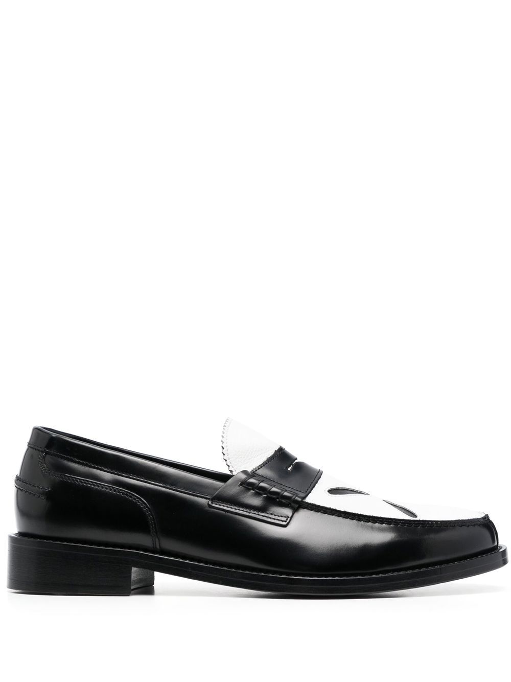 Slashed leather loafers - Black