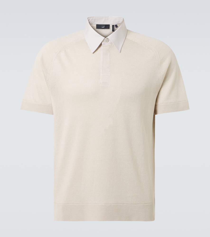 Linen and silk polo shirt