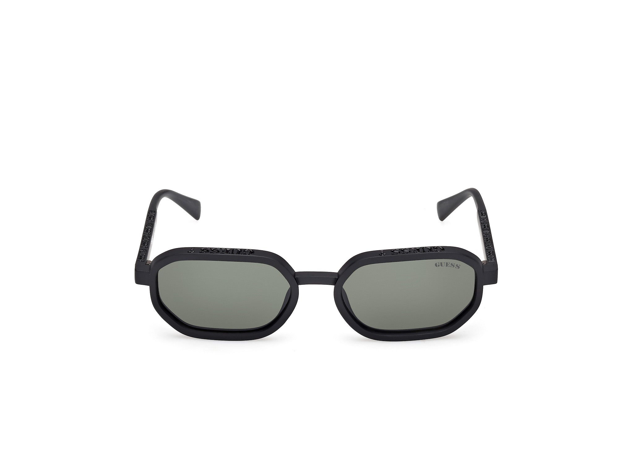 Guess Unisex Guess GU00233 02N Gafas de sol Inyectado Negro Verde Geométrico Norma