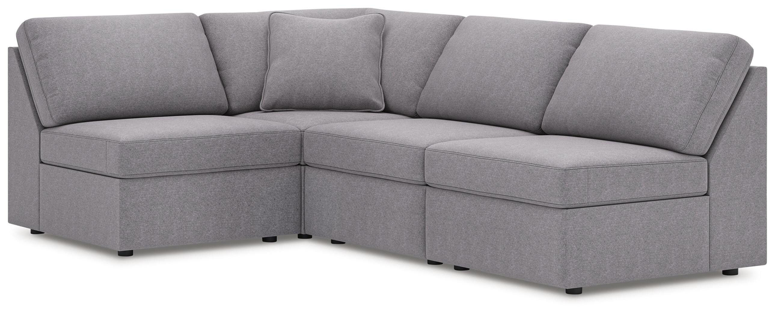 Modmax Next-Gen Nuvella™ Performance Fabric 4-Piece Sectional, Granite