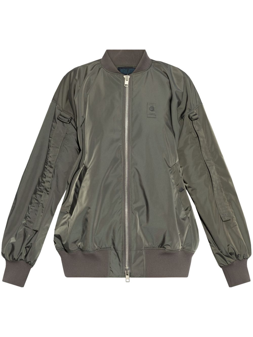 Logo-patch bomber jacket - Green