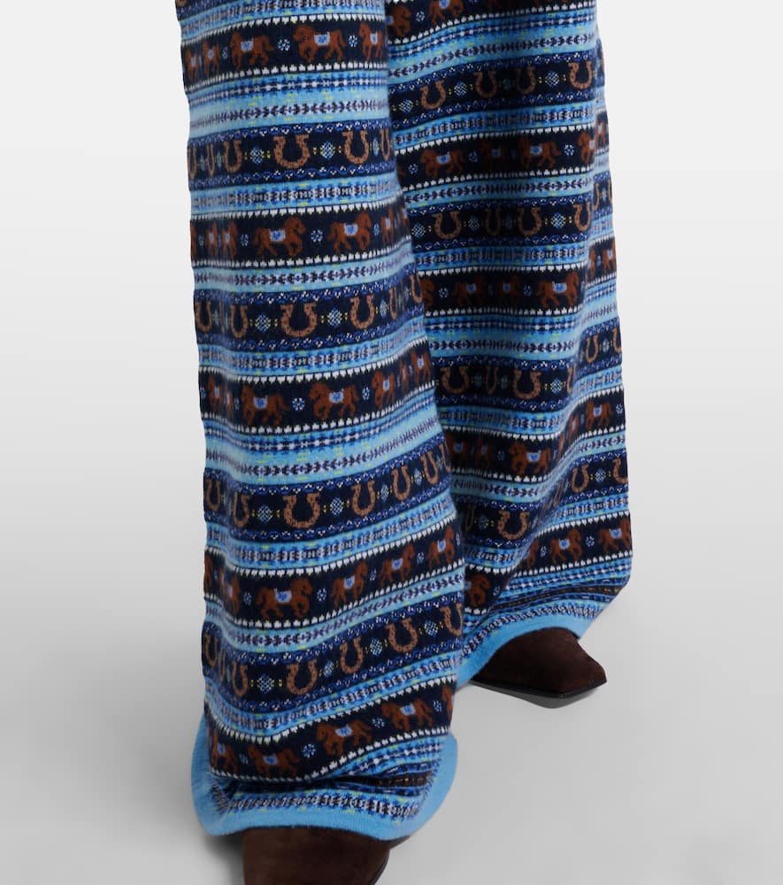 Knitted virgin wool straight pants