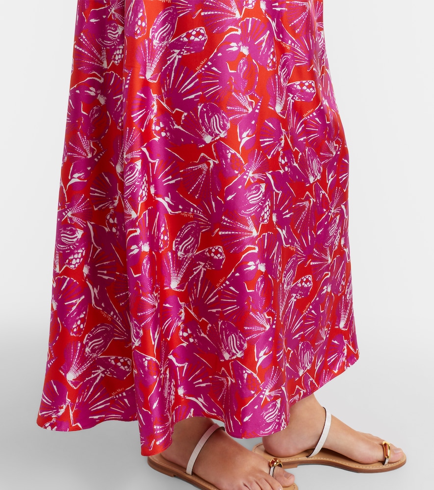 Cartone printed silk maxi dress
