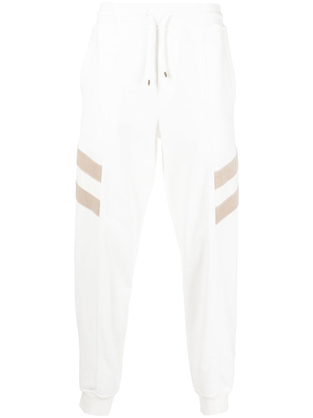 Stripe-print cotton track pants