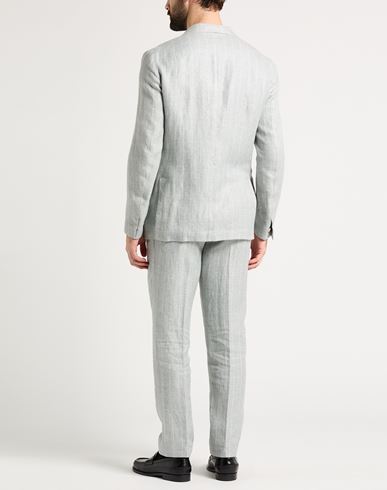 Man Suit Light blue Size 48 Linen, Wool, Silk