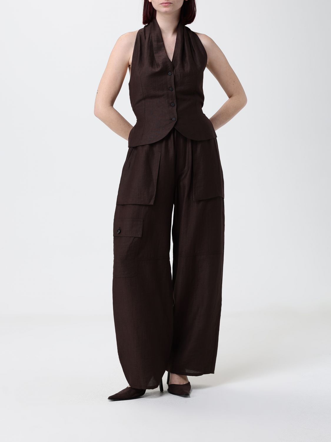 Pants Woman color Brown