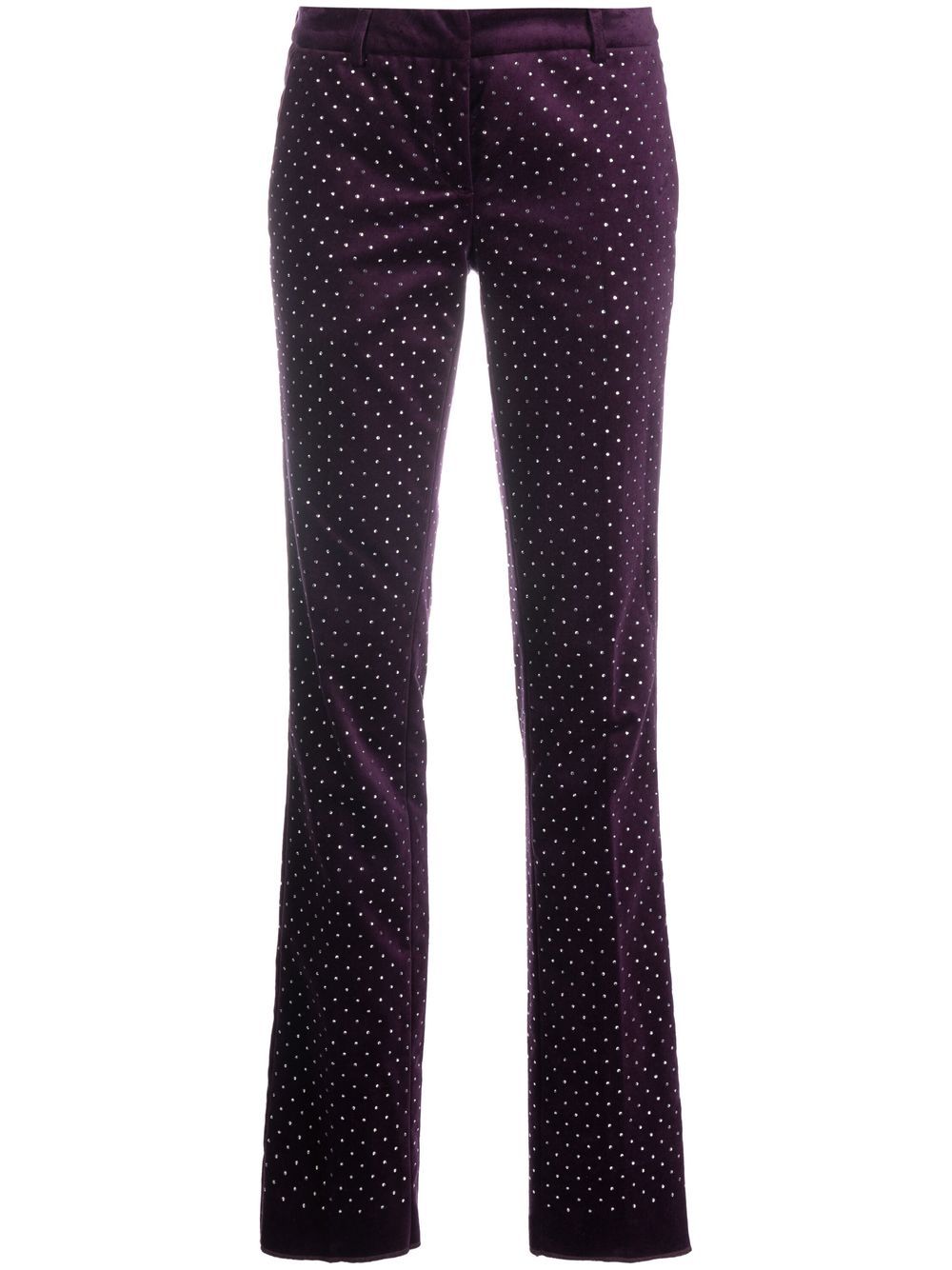 Office crystal-embellished trousers - Purple