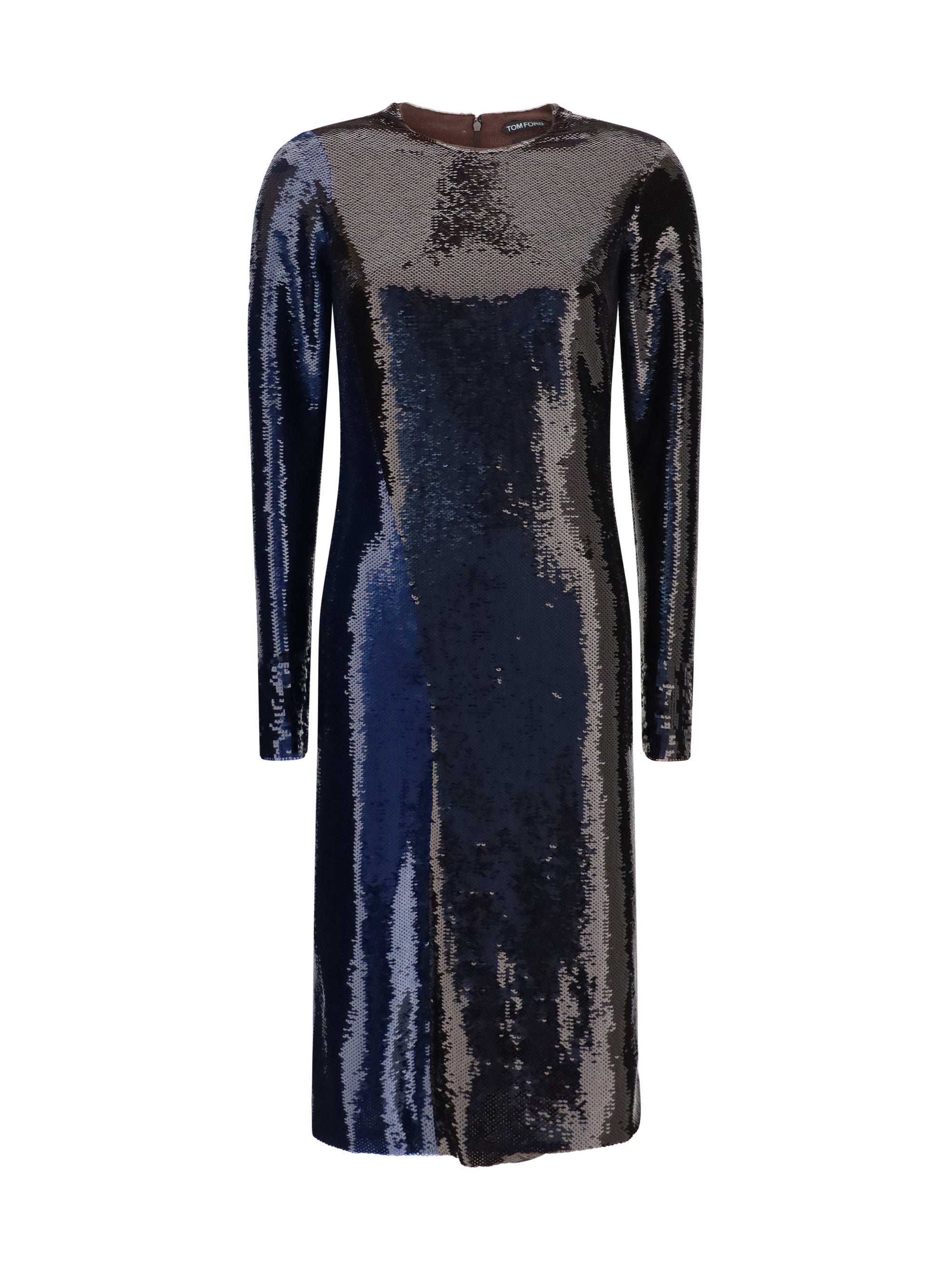 Two-Tone Sequin Dress — Blue