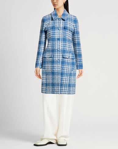 Woman Coat Blue Size 6 Wool, Mohair wool, Nylon
