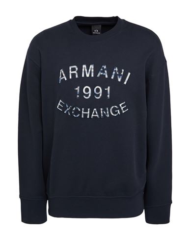 Man Sweatshirt Navy Size M Cotton, Elastane