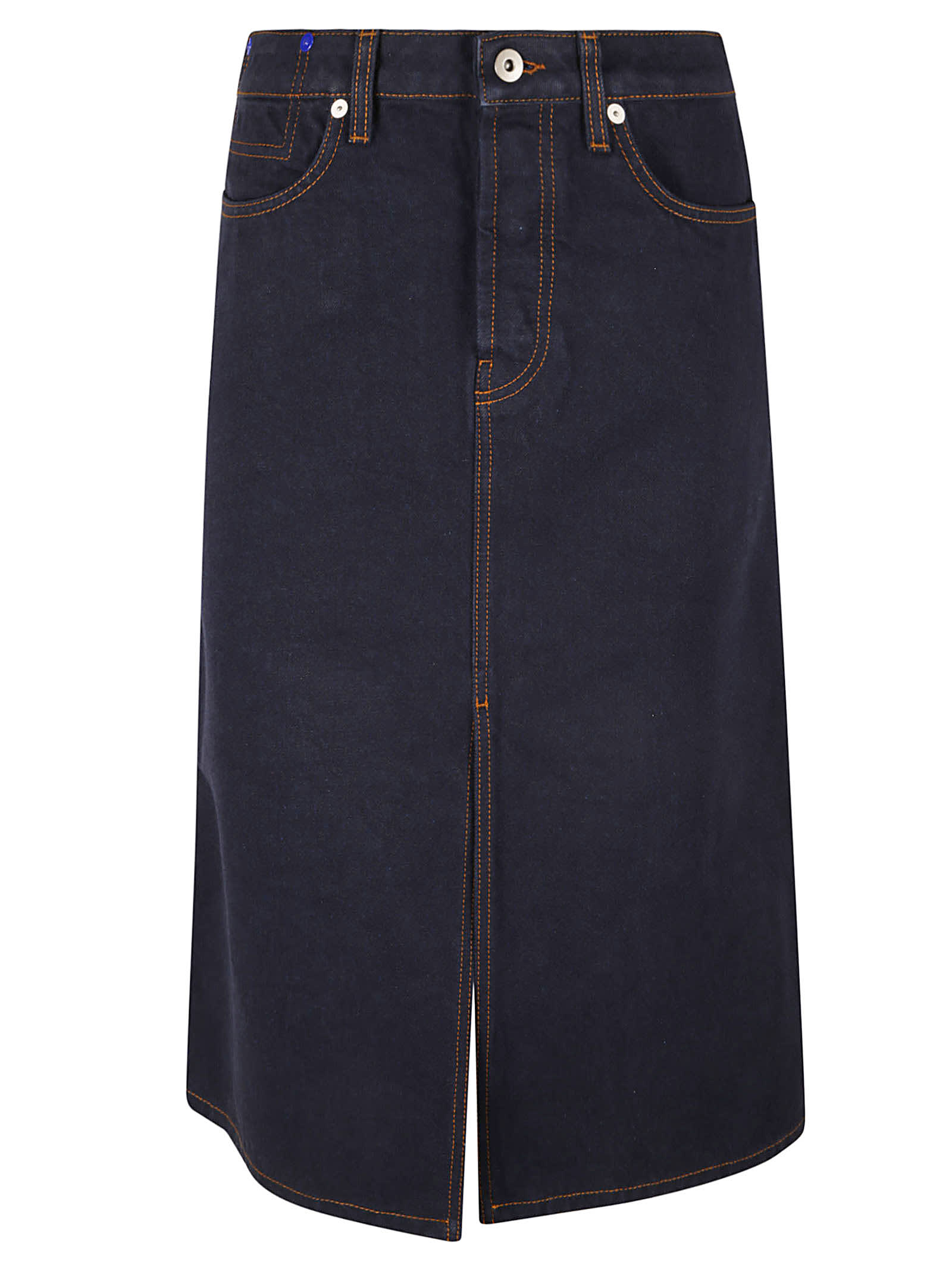 Japanese Front-slit Denim Midi Skirt