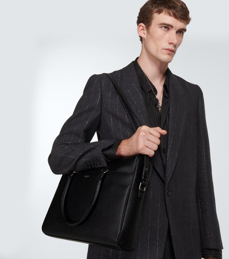 Duffle leather briefcase