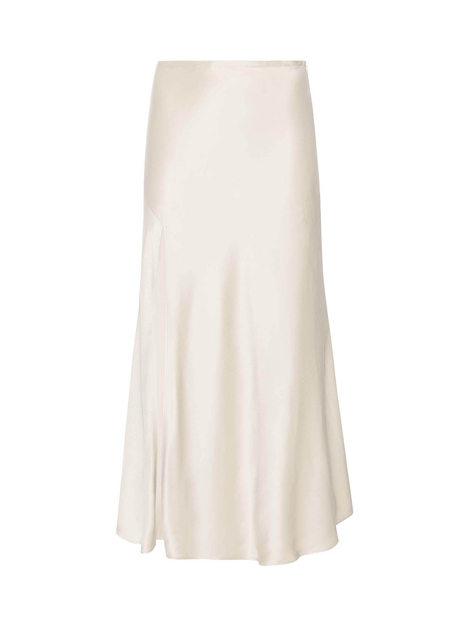 Bias-Cut Acetate Skirt — Cream