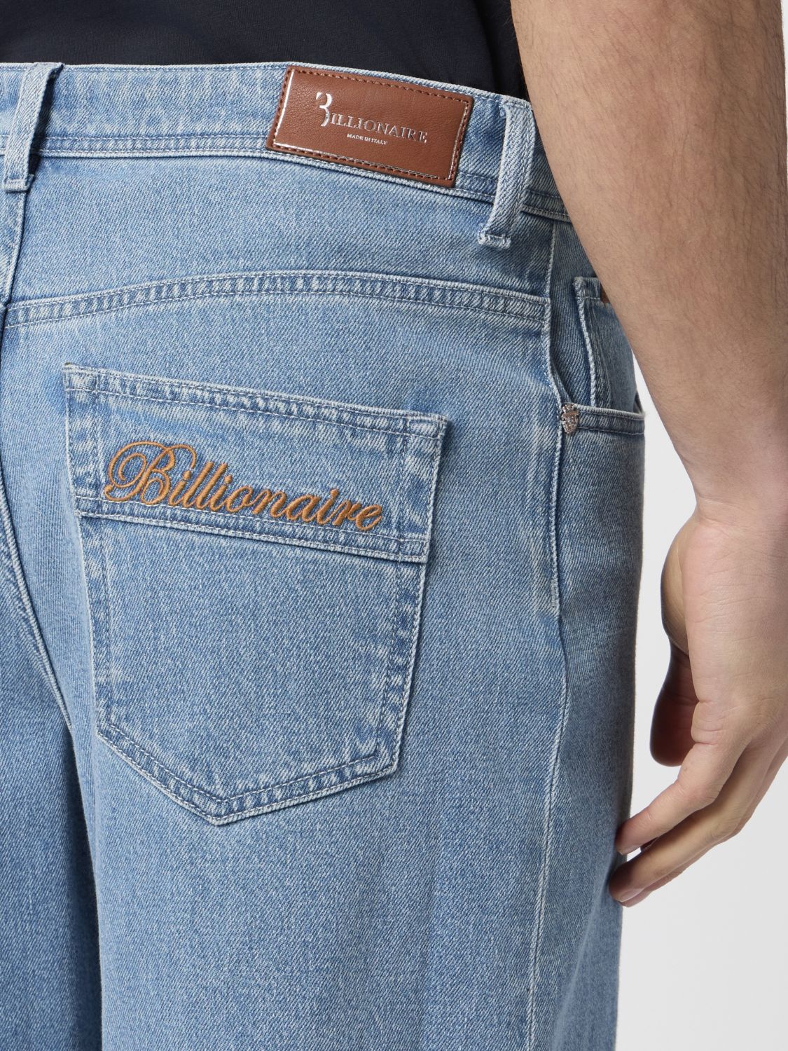 5-Pocket Cotton Denim Shorts with Embroidered Rear Logo