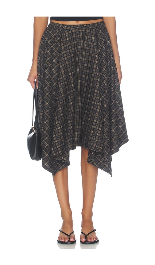 ALL THE WAYS Betty Midi Skirt in Navy Plaid in Multi. - XS also in