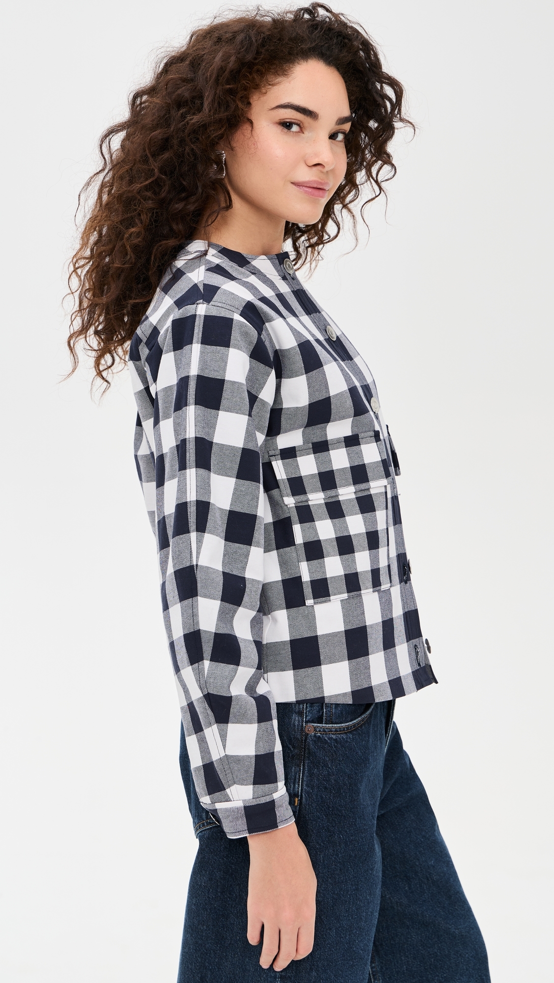 Nathan Padded Moto Jacket Gingham