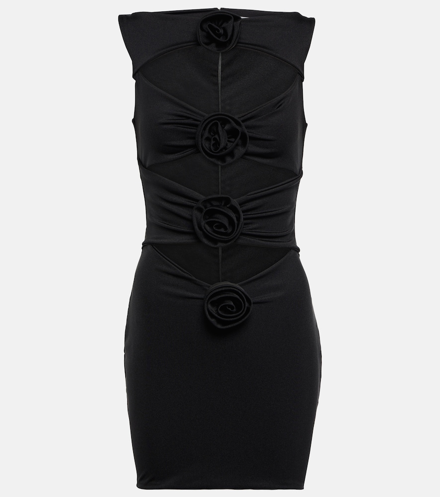 Corsage cutout crêpe minidress