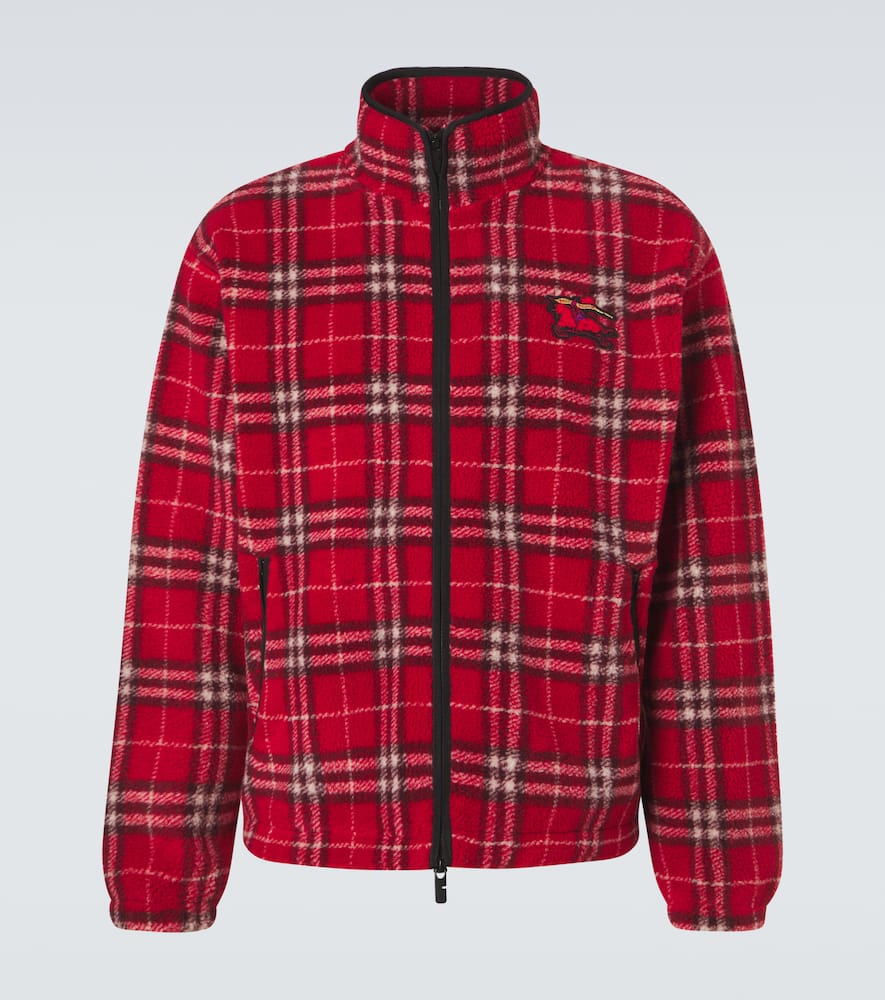 Check wool-blend jacket