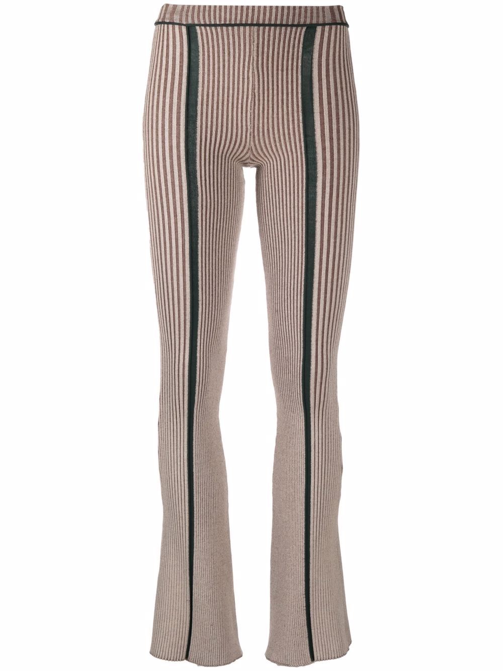Striped flared leggings - Neutrals