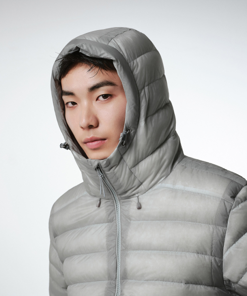 Sheer Hooded Light Down Jacket