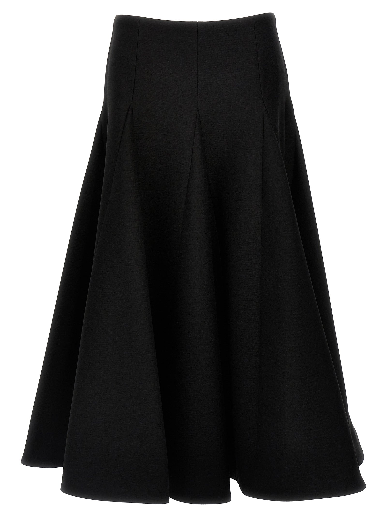 Virgin Wool Crepe Skirt — Black